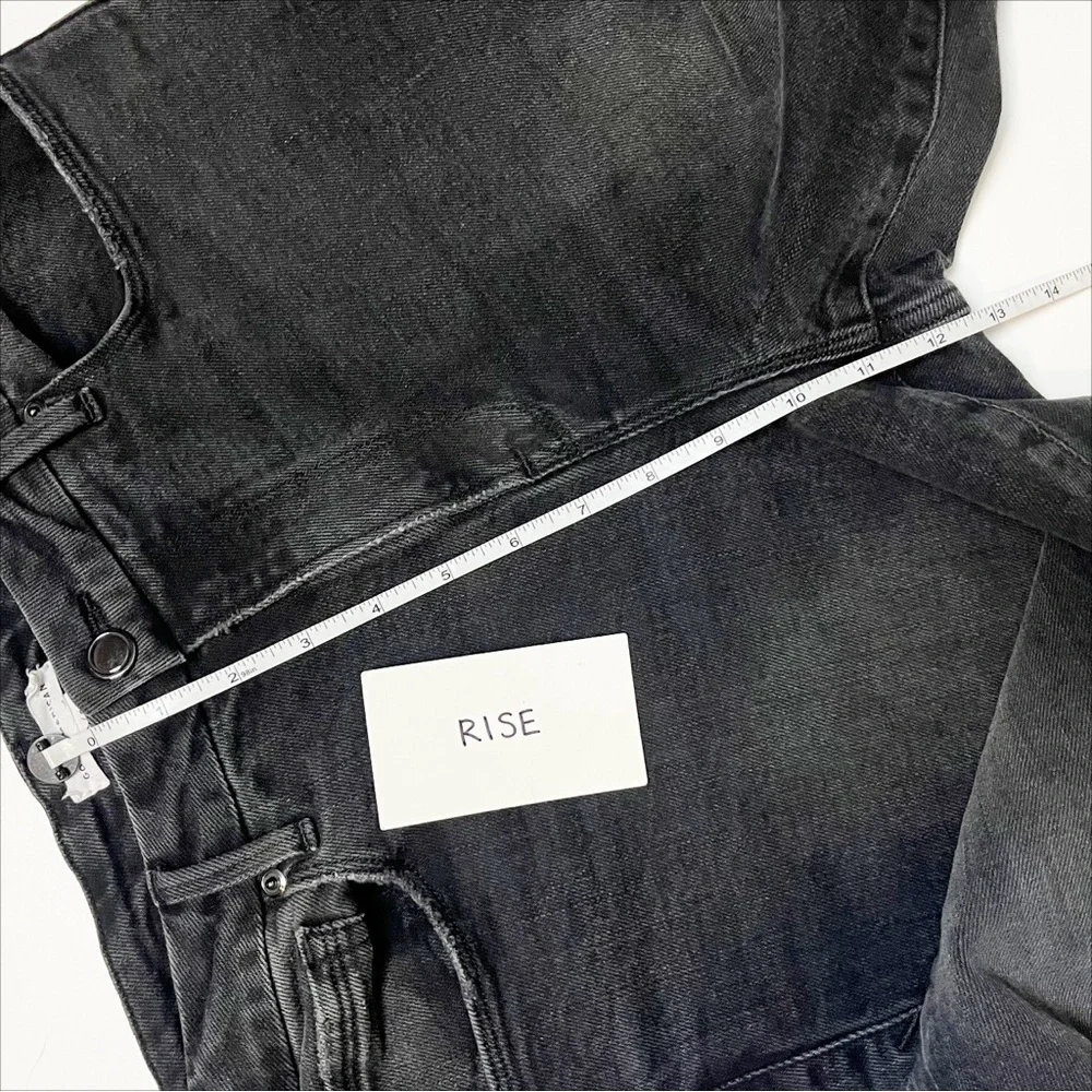 Good American Good Classic Jeans 10 30 black faded distressed high waist stretch